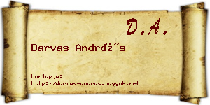 Darvas András névjegykártya